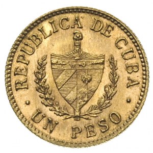 Republika, 1 peso 1915, Filadelfia, złoto 1.66 g, Fr. 7...