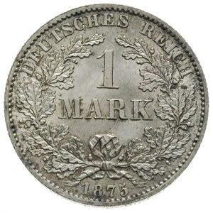 1 marka 1875 / B, Hanower, J.9, rzadka i pięknie zachow...