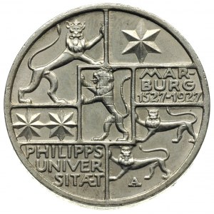 3 marki 1927 / A, Berlin, 400-lecie Uniwersytetu w Marb...