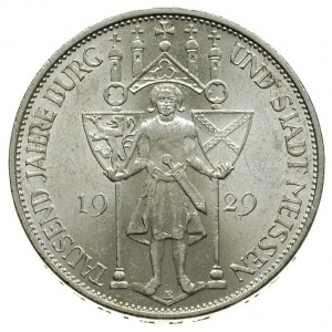 3 marki 1929 / E, Muldenhütten, 1.000-lecie miasta Miśn...