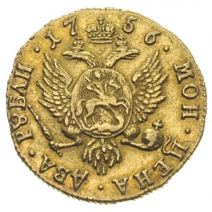 2 ruble 1756, Krasnyj Dwor, złoto 3.22 g, Diakov 383, J...