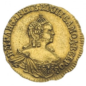1 rubel 1756, Krasnyj Dwor, złoto 1.60 g, Diakov 389, J...