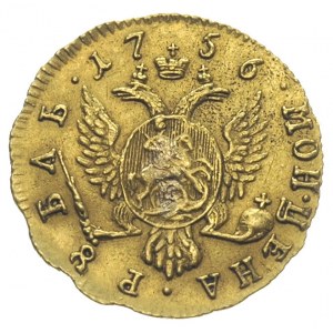 1 rubel 1756, Krasnyj Dwor, złoto 1.60 g, Diakov 389, J...
