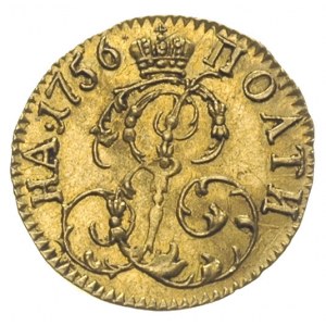 połtina 1756, Krasnyj Dwor, złoto 0.80 g, Diakov 392, J...