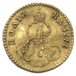 połtina 1777, Petersburg, złoto 0.66 g, Diakov 355, Jus...