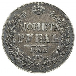 rubel 1842 / А-Ч, Petersburg, Bitkin 195, patyna