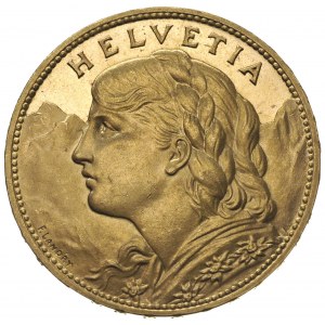 Konfederacja od 1848, 100 franków 1925 / B, Berno, złot...
