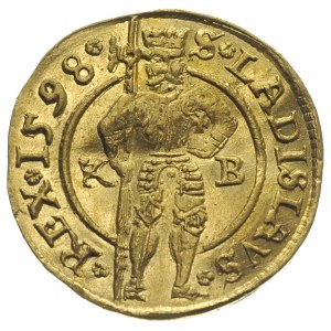 Rudolf II 1576-1608, dukat 1598 / K-B, Krzemnica, złoto...
