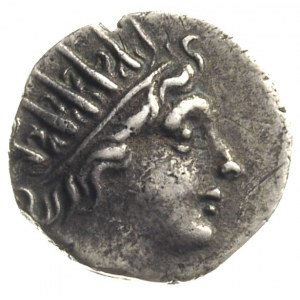 Karia, Rodos, drachma ok. 166-88 pne, Aw: Głowa Heliosa...