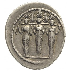 P. Accoleius Lariscolus 43 pne, denar, Rzym, Aw: Popier...