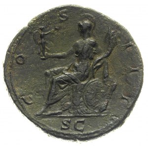 Hadrian 117-138, sestercja, Aw: Popiersie w wieńcu laur...