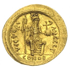 Justyn II 565-578, solidus 565-578, Konstantynopol, Aw:...