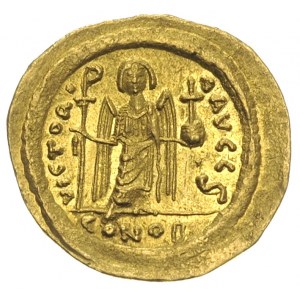 Maurycy Tyberiusz 582-602, solidus, Konstantynopol, Aw:...