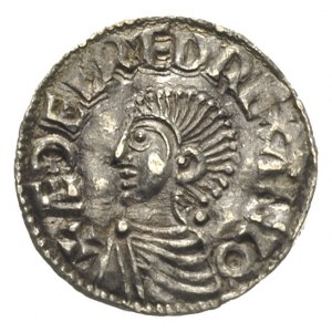 Aethelred II 978-1016, denar typu long cross, Lincoln, ...