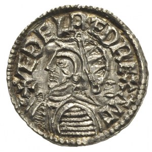 Aethelred II 978-1016, denar typu helmet, Lincoln, Aw: ...