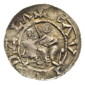 Władysław Wygnaniec 1138-1146, denar, Aw: Książe z miec...
