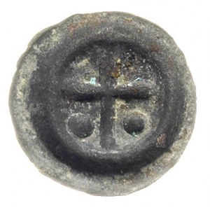 brakteat ok. 1317-1328, Krzyż łaciński, u dołu po bokac...