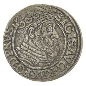 grosz 1557, Gdańsk,  typ późniejszy z dużą głową króla,...