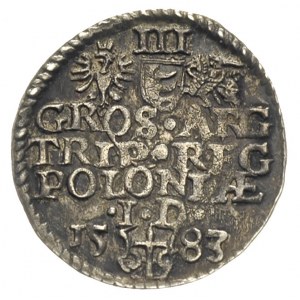 trojak 1583, Olkusz, litery ID nad herbem Przegonia, Ig...