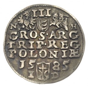 trojak 1585, Olkusz, odmiana z literami N-H przy Orle i...