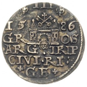 trojak 1586, Ryga, Iger R.86.1.b (R),Gerbaszewski 16, c...