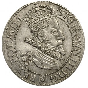 szóstak 1599, Malbork, na awersie mała głowa króla i ni...