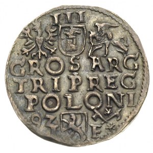 trojak 1592, Poznań, końcówka daty z lewej strony monet...