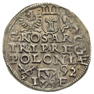 trojak 1592, Poznań, końcówka daty z prawej strony mone...