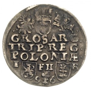 trojak 1596, Poznań, data u dołu rewersu i litery I - F...