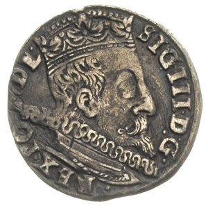 trojak 1597, Wilno, mała głowa króla, głowa wołu u dołu...
