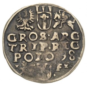 trojak 1598, Wschowa, na rewersie znak menniczy po lewe...