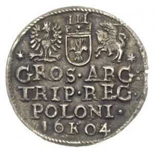 trojak 1604/3, Kraków, data przebijana na stemplu, Iger...