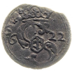denar 1622, Kraków, bardzo rzadka odmiana z pełną datą,...