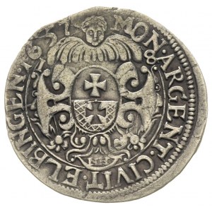 ort 1657, Elbląg, okupacja szwedzka, na awersie popiers...
