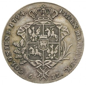 talar 1794, Warszawa, 24.12 g, dłuższa gałązka lauru z ...