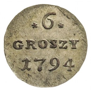 6 groszy 1794, Warszawa, Plage 207, piękne, delikatna p...