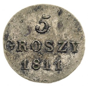 5 groszy 1811, Warszawa, litery IS, przebitka z 1/24 ta...