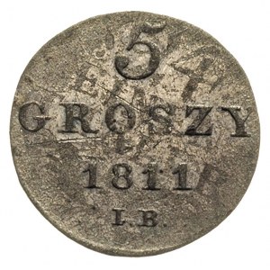 5 groszy 1811, Warszawa, litery IB, przebitka z 1/24 ta...