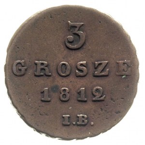 3 grosze 1812, Warszawa, Iger KW.12.1.a, Plage 89, paty...