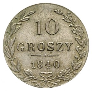 10 groszy 1840, Warszawa, Plage 104, Bitkin 1182, piękn...