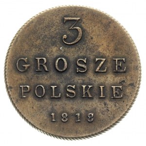 3 grosze polskie 1818, Warszawa, Iger KK.18.1.c (R4), n...