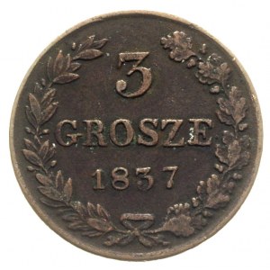 3 grosze 1837, Warszawa, Iger KK.37.1.a (R1), Plage 184...