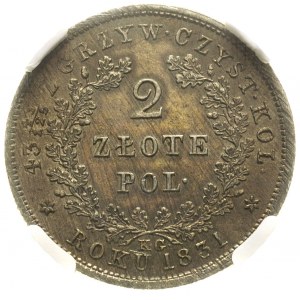 2 złote 1831,  Warszawa, Plage 273, moneta w pudełku NG...