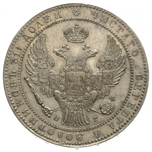 1 1/2 rubla = 10 złotych 1835, Petersburg, po 4 kępce l...