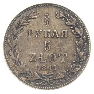 3/4 rubla = 5 złotych 1841, Warszawa, Plage 368, Bitkin...