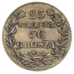 25 kopiejek = 50 groszy 1842, Warszawa, Plage 381, Bitk...