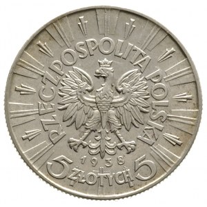 5 złotych 1938, Warszawa, Józef Piłsudski, Parchimowicz...