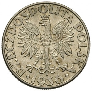 2 złote 1936, Żaglowiec, Parchimowicz 112, pięknie zach...