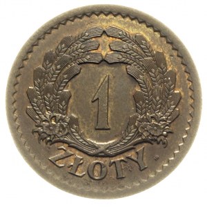 1 złotych 1928, nominał w wieńcu, tombak 5.72 g, Parchi...