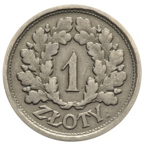 1 złoty 1928, nominał w wieńcu bez napisu PRÓBA, nikiel...